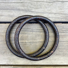 Load image into Gallery viewer, Rattan Purse Handles - Set of 2 - Black Bamboo Bag Handles - 5" Circle