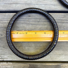 Load image into Gallery viewer, Rattan Purse Handles - Set of 2 - Black Bamboo Bag Handles - 5" Circle