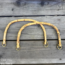 Load image into Gallery viewer, Rattan Purse Handles - Set of 2 - Natural Bamboo Bag Handles - 10" x 5.5"