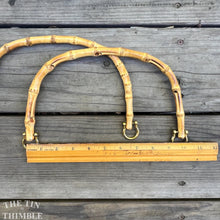 Load image into Gallery viewer, Rattan Purse Handles - Set of 2 - Natural Bamboo Bag Handles - 10" x 5.5"