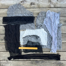 Load image into Gallery viewer, 2 Ounces of 100% Pure Silk Scraps - Vintage, New, Hand Dyed Assortment of Silk Weights and Weaves - Great for Collage, Nuno and Wet Felting