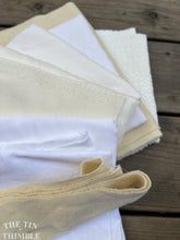 Load image into Gallery viewer, Linen, Wool and Cotton Scrap Fabric Bag - 1 Pound of Scraps in a Variety of Weaves and Textures - Great for Dyeing, Collage, Felt and More