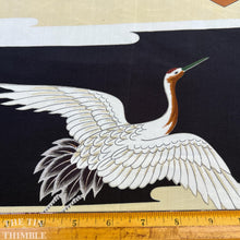 Load image into Gallery viewer, Japanese Kimono Fabric, Authentic Vintage - 14.5" x 29.5" with Crane and Tree Print - Polyester