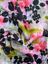 Load image into Gallery viewer, Vintage Semi Sheer Vintage Cotton Blend - By the Yard - Thompson of California Inc Printed Textured Black and Pink Floral