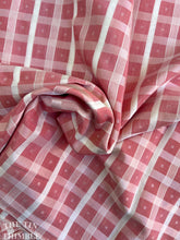 Load image into Gallery viewer, Authentic Vintage Double Faced Pink and White Plaid Rayon - 44" Wide - By the Yard