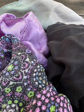 Load image into Gallery viewer, 2 Ounces of 100% Pure Silk Scraps - Vintage, New, Hand Dyed Assortment of Silk Weights and Weaves - Great for Collage, Nuno and Wet Felting