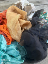 Load image into Gallery viewer, 2 Ounces of 100% Pure Silk Scraps - Vintage, New, Hand Dyed Assortment of Silk Weights and Weaves - Great for Collage, Nuno and Wet Felting