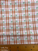 Load image into Gallery viewer, Authentic Vintage Embroidered Floral Polyester Check - 44" wide x 1 1/3 Yards