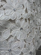 Load image into Gallery viewer, 1980s Lace and Sequin Collar or Yoke - Floral Motif Cotton - Embroidered