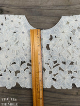 Load image into Gallery viewer, 1980s Lace and Sequin Collar or Yoke - Floral Motif Cotton - Embroidered