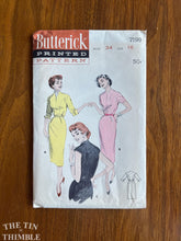 Load image into Gallery viewer, 1950s Butterick #7199 Sewing Pattern - Size 16 - Bust 34" Waist 28" - Authentic Vintage 1950s Dress Pattern - Factory Fold