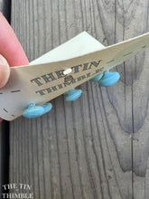 Load image into Gallery viewer, Authentic Vintage Powder Blue Faceted Glass Buttons - Card of Nine - 10mm or 3/8 Inch