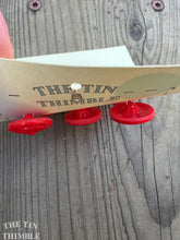 Load image into Gallery viewer, Authentic Vintage Red Molded Glass Buttons - Card of Six - 18mm or 3/4 Inch