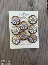 Load image into Gallery viewer, Vintage Plastic and Gold Buttons - Card of Eight - 25mm