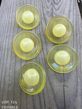 Load image into Gallery viewer, Vintage Bakelite Buttons in Yellow - Set of 5 - 35mm