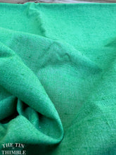 Load image into Gallery viewer, Vintage Kelly Green Kettle Cloth Fabric - By the Yard - Cotton/Poly Blend with Great Texture