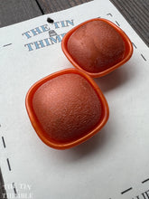 Load image into Gallery viewer, Vintage Plastic Square Buttons - Card of 2 - Mid Century Plastic Buttons - 25mm (1 inch)