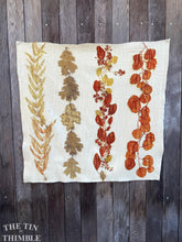 Load image into Gallery viewer, Botanical Printed Fabric by Sharon Mansfield - Real Leaves Printed onto 100% Wool Fabric - Colorfast & Washable - 28" x 27"