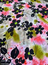 Load image into Gallery viewer, Vintage Semi Sheer Vintage Cotton Blend - By the Yard - Thompson of California Inc Printed Textured Black and Pink Floral