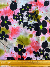 Load image into Gallery viewer, Vintage Semi Sheer Vintage Cotton Blend - By the Yard - Thompson of California Inc Printed Textured Black and Pink Floral