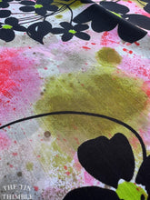 Load image into Gallery viewer, Vintage Semi Sheer Vintage Cotton Blend - By the Yard - Thompson of California Inc Printed Textured Black and Pink Floral