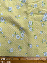Load image into Gallery viewer, Dotted Swiss Fabric - Vintage 1970s Raised Dotted Swiss Piece in Yellow Floral - Cotton/Poly Blend - By the Yard x 45" Wide