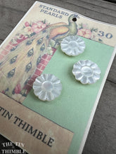Load image into Gallery viewer, Vintage Mother of Pearl Buttons - Card of 3 Luminous Floral Buttons - 15mm