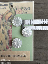 Load image into Gallery viewer, Vintage Mother of Pearl Buttons - Card of 3 Luminous Floral Buttons - 15mm