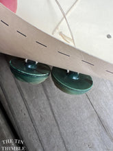 Load image into Gallery viewer, Vintage Faux Leather Plastic Buttons - Green and Off White - 30mm