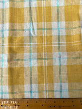 Load image into Gallery viewer, Vintage 1960s Wool Blend Fabric - Large Yellow Plaid - 62" Wide x 1.5 Yards