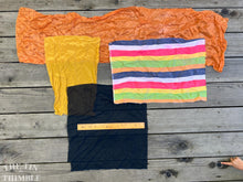 Load image into Gallery viewer, 2 Ounces of 100% Pure Silk Scraps - Vintage, New, Hand Dyed Assortment of Silk Weights and Weaves - Great for Collage, Nuno and Wet Felting