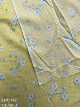 Load image into Gallery viewer, Dotted Swiss Fabric - Vintage 1970s Raised Dotted Swiss Piece in Yellow Floral - Cotton/Poly Blend - By the Yard x 45" Wide