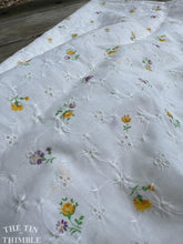 Load image into Gallery viewer, Embroidered Eyelet Fabric - Vintage 1970s Floral Eyelet - Cotton/Poly Blend - By the Yard x 45" Wide