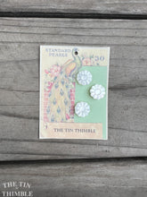Load image into Gallery viewer, Vintage Mother of Pearl Buttons - Card of 3 Luminous Floral Buttons - 15mm
