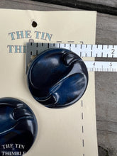 Load image into Gallery viewer, Vintage Celluloid Buttons - Dark Blue 1940s Buttons - 35mm