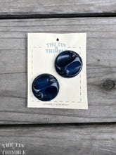 Load image into Gallery viewer, Vintage Celluloid Buttons - Dark Blue 1940s Buttons - 35mm