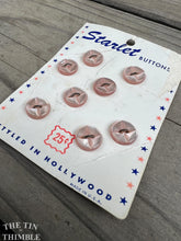 Load image into Gallery viewer, Vintage Plastic Starlet Two Hole Buttons - Pink 1940s Buttons - 10mm
