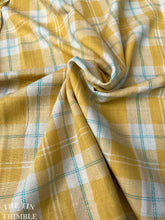 Load image into Gallery viewer, Vintage 1960s Wool Blend Fabric - Large Yellow Plaid - 62" Wide x 1.5 Yards