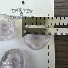 Load image into Gallery viewer, Vintage Buttons - Clear/Lavender Plastic Floral Buttons - Card of Three - 25mm or 1 Inch