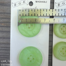 Load image into Gallery viewer, Vintage B.G.E Buttons - Green Plastic Buttons - Card of Two or Four - 20mm or 27mm