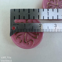 Load image into Gallery viewer, Authentic Vintage Pink Glass Buttons - Card of 2 - 22mm or 3/4 Inch