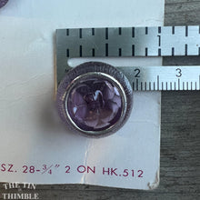 Load image into Gallery viewer, Vintage Plastic Lansing Purple Buttons - Card of 2 - 18mm or 3/4 Inch