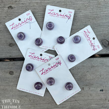 Load image into Gallery viewer, Vintage Plastic Lansing Purple Buttons - Card of 2 - 18mm or 3/4 Inch