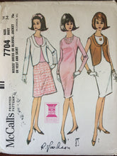 Load image into Gallery viewer, Vintage 1965 McCall's Misses Dress, Blouse, Jacket and Skirt Pattern #7704 Size 12 Bust 32" Vintage McCall's Pattern / 60s McCall's