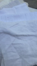 Load and play video in Gallery viewer, Linen, Wool and Cotton Scrap Fabric Bag - 1 Pound of Scraps in a Variety of Weaves and Textures - Great for Dyeing, Collage, Felt and More