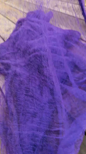Hand Dyed Cotton Gauze Scrim Cheesecloth Scarf for Sewing or Nuno Felting in Violet / Scarf for Felting or Wearing as Is / By the Yard