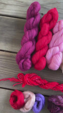 Load and play video in Gallery viewer, Merino Wool Roving Pack - Valentines Day - Six Colors, 1 Ounce Each - Wool for Wet and Needle Felting with or without Embellishments