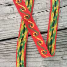 Load image into Gallery viewer, Vintage Embroidered Trim - Multiple Yards Available - Vintage Sewing Supplies / Embroidered Trim / Cotton Trim / Red Trim