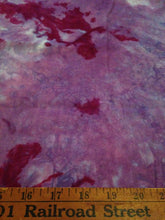 Load image into Gallery viewer, Hand Dyed Cotton Fabric - Purple / Magenta / Dyed / Violet / Color Variation / Dyed Cotton by Piece / Splotchy Fabric / Batik