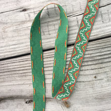 Load image into Gallery viewer, Vintage Embroidered Trim - Multiple Yards Available - Vintage Sewing Supplies / Embroidered Trim / Cotton Trim / Green Trim